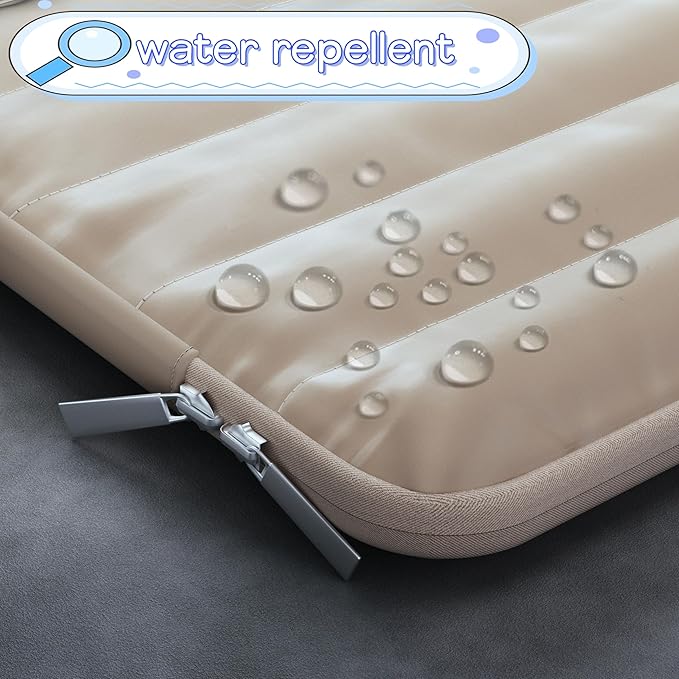 LS-M Puffy 13-14 Inch Laptop Sleeve Case for Women Men Cute Carrying Cover Compatible with MacBook Air M2, MacBook Pro 14 Protective Portable Case (Green, 15-16inch)