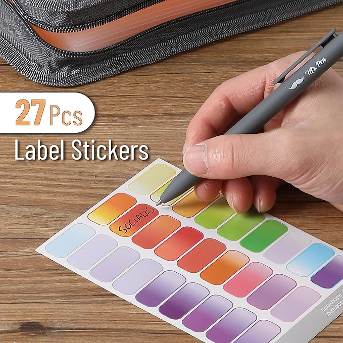 Mr. Pen- Accordion File Organizer, 13 Pockets, Orange, Letter A4 Paper Document Accordion Folder, Expanding File Folder with Sticky Labels, Accordion File Folder Document Organizer