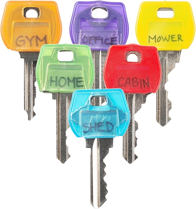 Nite Ize IdentiKey Covers, Color Coded ID Key Labels, Key Identifier Caps, Assorted 6 Pack
