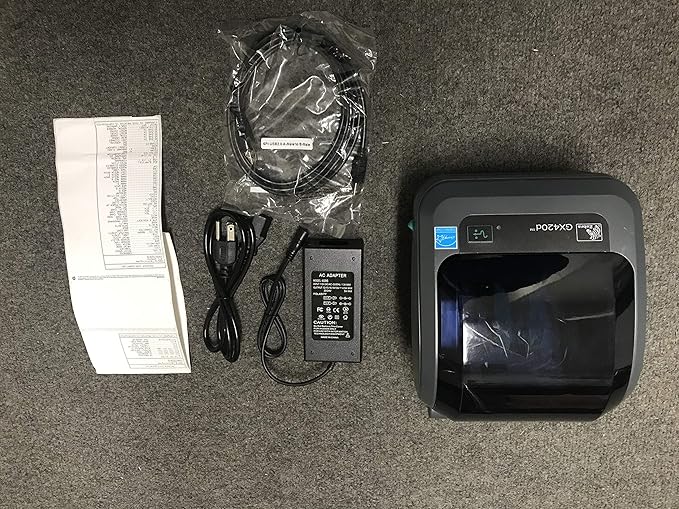 Zebra GX420d Ethernet Printer GX42-202410-000 W/New Adapter, Power, USB Cables & Print (Renewed)