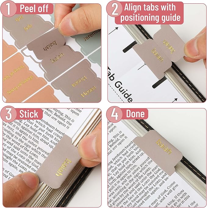 Mr. Pen- Bible Tabs, 75 Tabs, Spring Palette, Gold Embossed Lettering, Laminated Bible Tabs for Women and Men, Bible Tabs for Study Bible Index Tabs, Bible Book Tabs, Bible Labels Tabs