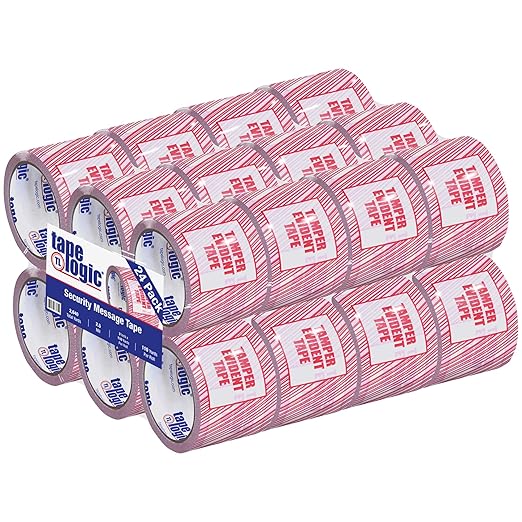 Aviditi Tape Logic, "Tamper Evident" Printed Security Packing Tape, 3 Inch x 110 Yards, 2.5 Mil Thick, for Identification of Tampered Packages (24 Rolls)
