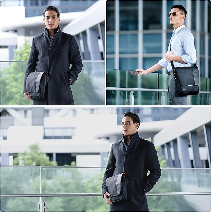 Everki Venue X-Large Premium Mini Messenger Bag - Ideal for Mens Crossbody Bag, RFID-blocking Pocket - Ergonomic Strap - Dedicated Compartment up to13-inch iPad Pro, Surface Pro - (EKS622XL) Black