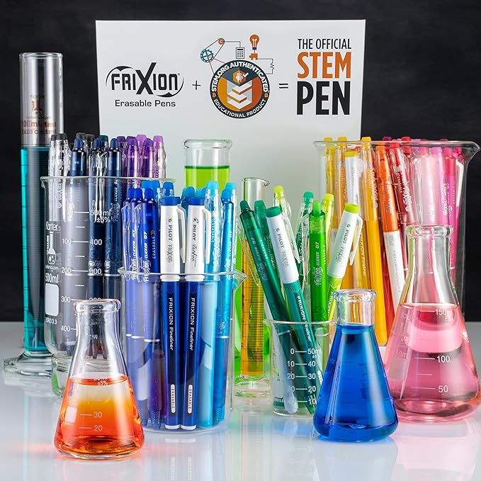 Pilot, FriXion Fineliner Erasable Marker Pens, Fine Point 0.7 mm, Pack of 12, Assorted Colors