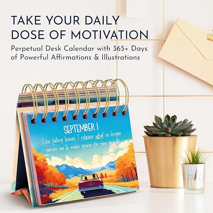 RYVE Daily Affirmation Calendar - Motivational Desk Calendar with Daily Affirmations for Women - Positive Affirmations, Inspirational Gifts for Women, Office Desk Decor for Women, Office Gifts