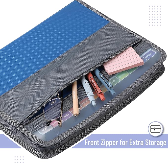Mr. Pen- Accordion File Organizer, 13 Pockets, Blue, Document Organizer, Expanding File Folder Organizer, Accordion Folders for Documents, Accordian Folder, Accordian File Organizer