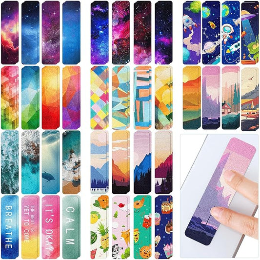 80 Pcs Anxiety Sensory Stickers with Inspirational Quotes Calm Textured Strips Relief Mental Health Stickers School Office Adhesive Sensory Tape Anti Stress Toys for Adults Teens (Shiny)