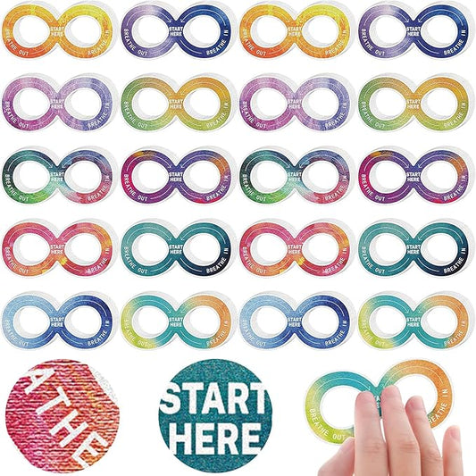 80 Pcs Anxiety Sensory Stickers with Inspirational Quotes Calm Textured Strips Relief Mental Health Stickers School Office Adhesive Sensory Tape Anti Stress Toys for Adults Teens (Elegant)