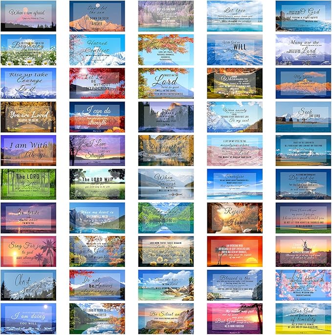 200 Pcs 50 Styles Prayer Cards Bible Verse Card Double-Side Scripture Inspirational Cards Motivational Encouraging Christian Cards for Women Men Mini Business Easter Religious Christian Gifts