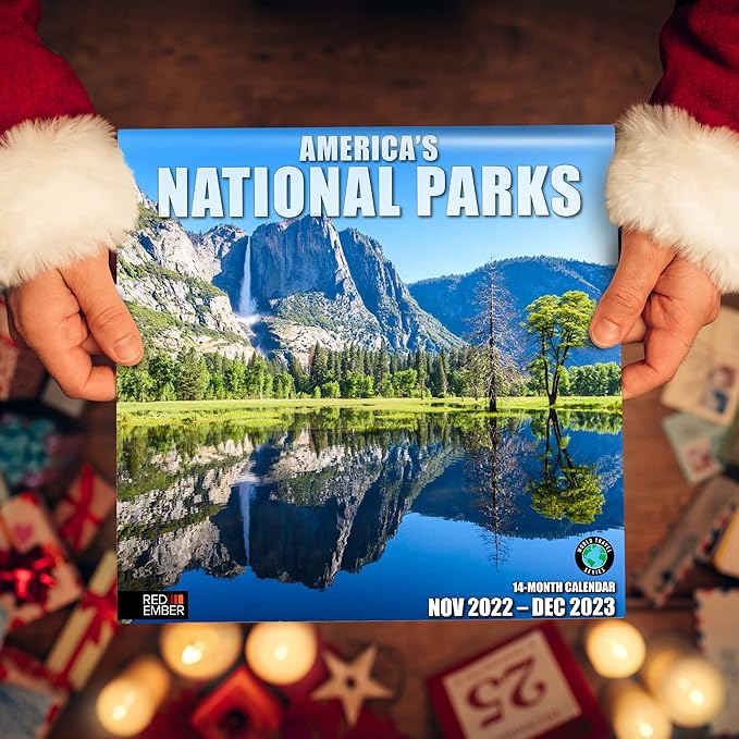RED EMBER America's National Parks 2023 Hangable Monthly Wall Calendar | 12" x 24" Open | Thick & Sturdy Paper | Giftable | America's Beautiful Parks