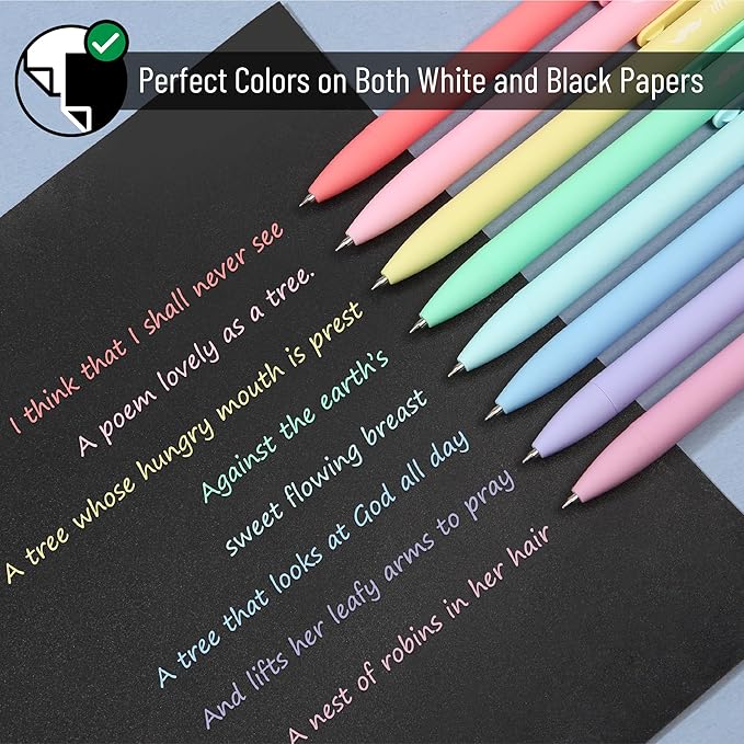 Mr. Pen- Retractable Gel Pens, 8 Pack, Pastel Ink Gel Pens, Gel Pens Fine Point 0.7mm, Retractable Pens, Cute Pens, Gel Ink Pens, Aesthetic Pens for Journaling Fine Tip Pens