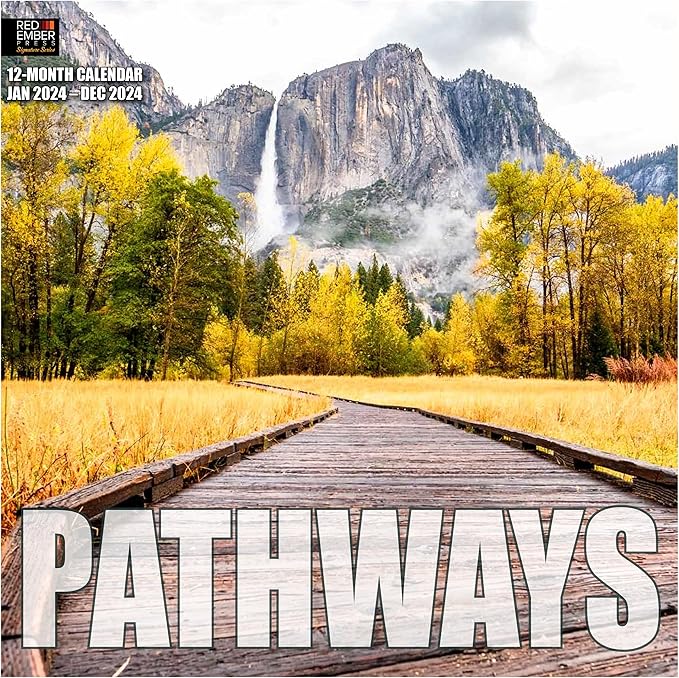 RED EMBER Signature - Pathways 2024 Wall Calendar 12 Month | 12" x 24" Open | Thick & Sturdy Paper | Giftable | Calendar 2024