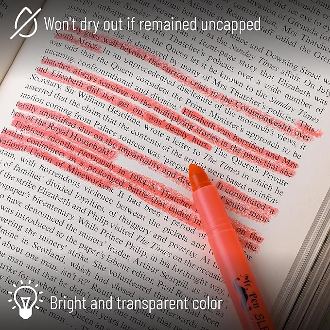 Mr. Pen No Bleed Gel Highlighter, Bible Highlighters, Pink, Pack of 4