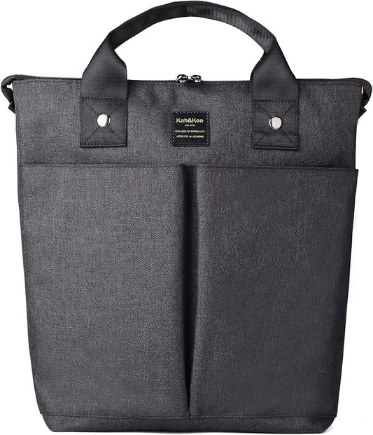 Kah&Kee Convertible Laptop Backpack and Tote Bag Handbag Computer Compartment Travel for Women Man (Black)