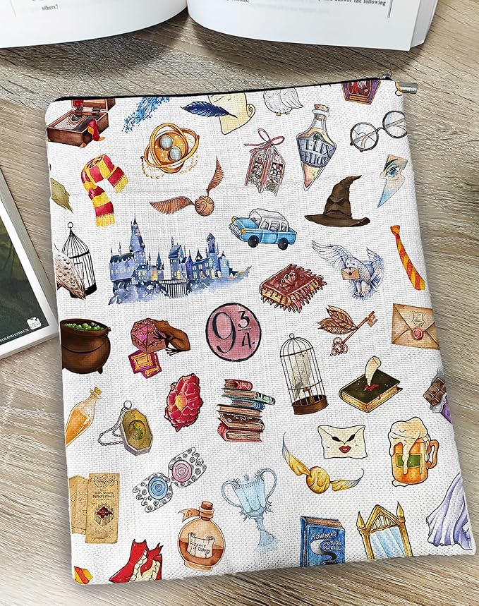 Magic Wizard Book Sleeve, Potter Merch Bookish Gift, Wizard Gift Book Covers Librarian Reader Bibliophile Bookworm Reading Lover Gift(Books Turn Muggles into Winzards) (Magic Book Sleeve-1110)