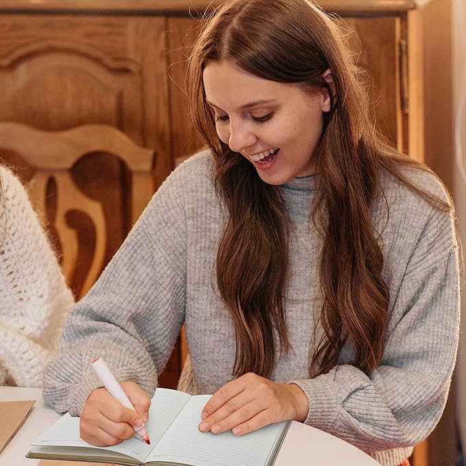 CAGIE Lined Journal Notebook for Women and Girls 256 Pages Cute Diary with Heart-Shaped Leather Journals for Writing A5 Soft Cover Notebooks for Work School (04 Dark pink, A5)