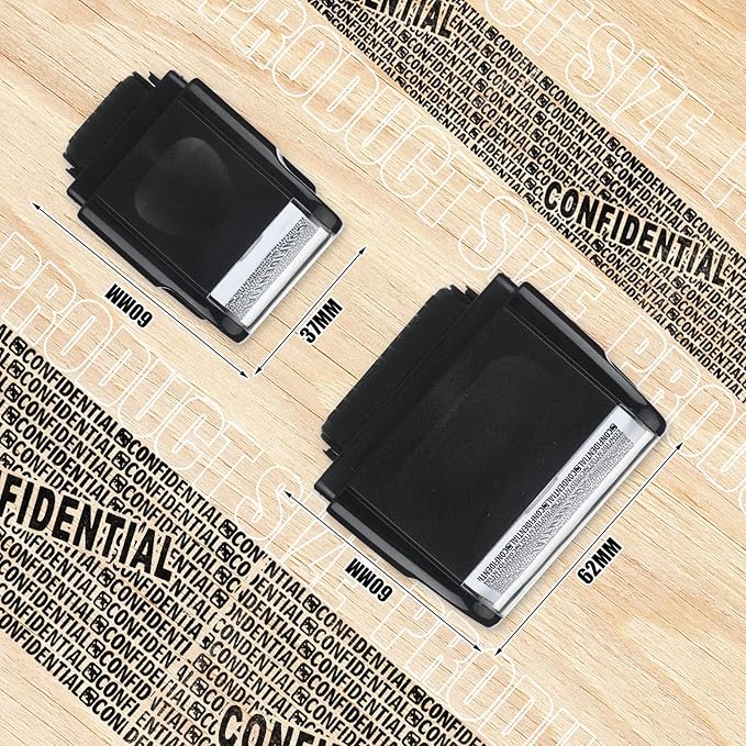 Nezyo 2 Pack Identity Protection Roller Stamp Identity Theft Stamp Confidential Roller Stamp Privacy Stamp Information Blocker Stamp and 4 Pack Refill Ink for ID Account Data Address Security(Black)