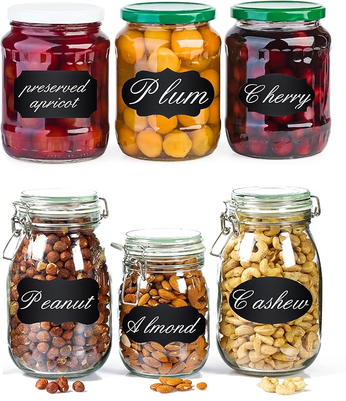 Mr. Pen- Chalkboard Labels, 200pc, Assorted Shapes, 1 White Chalk Marker and Small Towel, Labels, Label Stickers, Labels for Storage Bins, Sticker Labels, Bottle Labels, Food Labels, Jar Labels