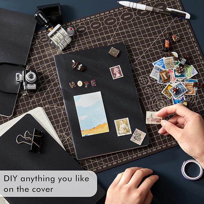 8 Pack Soft Cover Journal Bulk, Feela Notebooks College Ruled for Work, Lined Travel Journal for Women Men, Note Taking Notebook School Supplies Business Writing, 8.2” x 5.5”, A5, Black