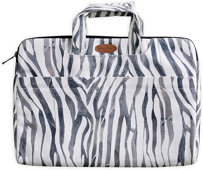 Maison d'Hermine Laptop Bag upto 15.6 inch Stain and water repellent Cotton canvas - Zebra