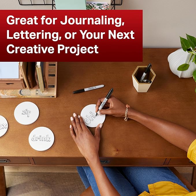 Sharpie Permanent Markers | Fine Point | Assorted Neon Colours | 4 Count