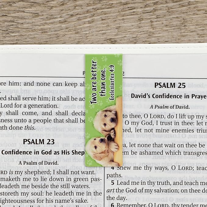 Christian Art Gifts Magnetic Scripture Bookmark Set with Bible Verse: Special Treasure - Deuteronomy 14:2 Inspirational Puppy-Themed Magnetic Pagemarker Set of 6 for Bibles and Books Size 2.3" x 0.8"