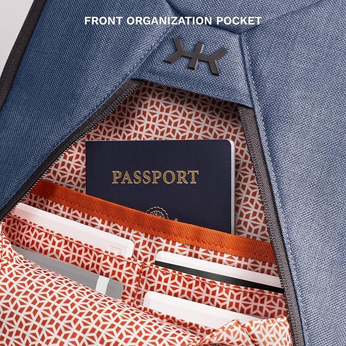 Knack Series 1 Laptop Backpack Fits up to 15 Inch - Knack Bags Carry-On Backpack, TSA Approved, Expandable Travel Backpacks With 3 Day Outfit Capacity (Indigo Blue, Medium)