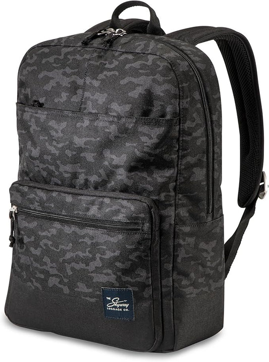 Skyway Luggage Rainier Simple Backpack, Eco-Friendly Made of 100% rPET Travel Laptop Bag for Women & Men, Flight Approved Carry On Bag, 16L, Kohala Black