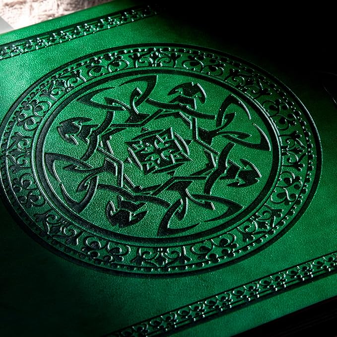 CAGIE Lined Journal for Men Soft Cover Notebook Leather Journals for Writing, 180 Lay Flat Vintage Mens Journal Personal Diary, 5.7'' X 8.3'', Dark Green