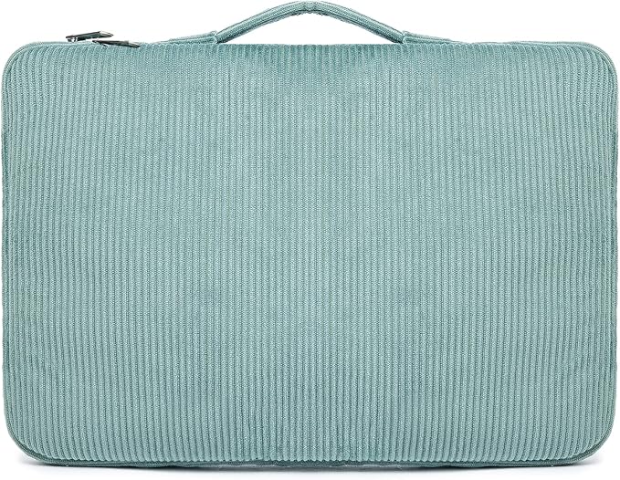 Kinmac Corduroy 360° Protective Water Resistant Laptop Case Bag Sleeve for HP Lenovo Dell ASUS Acer 14 inch Laptop,MacBook Pro 14 inch and Most 14 inch Laptop (Green)