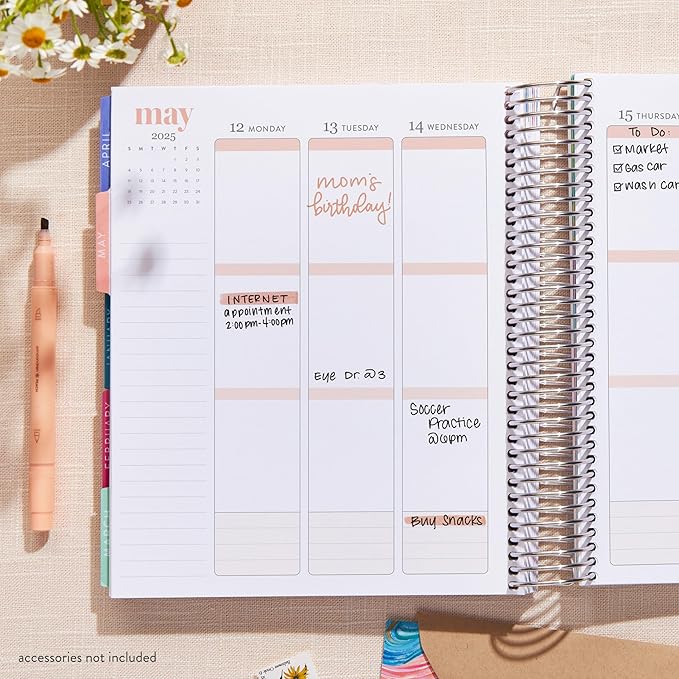 Erin Condren 12-Month Spiral Life Planner (Jan 2025 - Dec 2025) | 7x9 Weekly Planner with Monthly Calendars | Evolve Covers, Evolve Interior, Vertical Layout, Platinum Coil