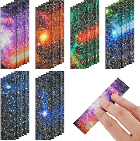 36 Pieces Anxiety Sensory Stickers Cute Fidget Textured Strips Toys Anti Stress Tactile Rough Sensory Calm Textured Strips Adhesives Anxiety Relief for Adults Teens Desk Classroom (Starry Sky Style)