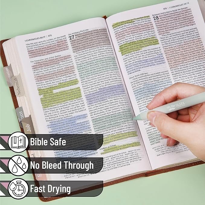 Mr. Pen- Gel Highlighter, 8 Pack, Morandi & Vintage Colors, Bible Highlighters No Bleed, No Bleed Highlighters, Bible Highlighter, Bible Markers, Gel Highlighters for Bibles, Highlighter