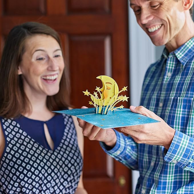 Lovepop Everyday Pop-Up Card for Her, Him, Girls, Boys - 3D Love Greeting Cards - Love You to the Moon - 5" x 7" - Blank Note Card & Envelope Included