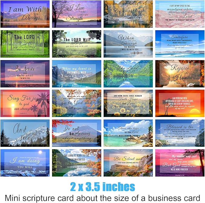 200 Pcs 50 Styles Prayer Cards Bible Verse Card Double-Side Scripture Inspirational Cards Motivational Encouraging Christian Cards for Women Men Mini Business Easter Religious Christian Gifts