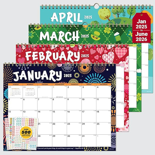 Decorably 18 Months Landscape 2025 Wall Calendar 2025 Jan 2025-June 2026, 11.5x8in 2025 Calendar Wall, Calendar 2025 Wall Calendar 2025-2026 Calendar, Small Calendar 2025 Small Wall Calendar