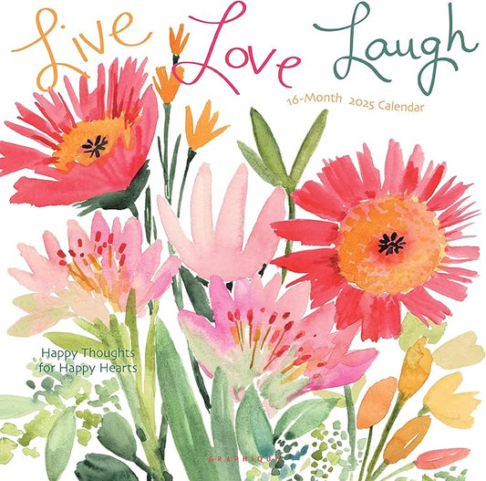 Graphique 2025 Live Laugh Love Wall Calendar | 12” x 12” | Thick Paper | Home & Office Organizer | Large Monthly Grid | 3 Languages & Marked Holidays | 4 Month Preview Page for 2026