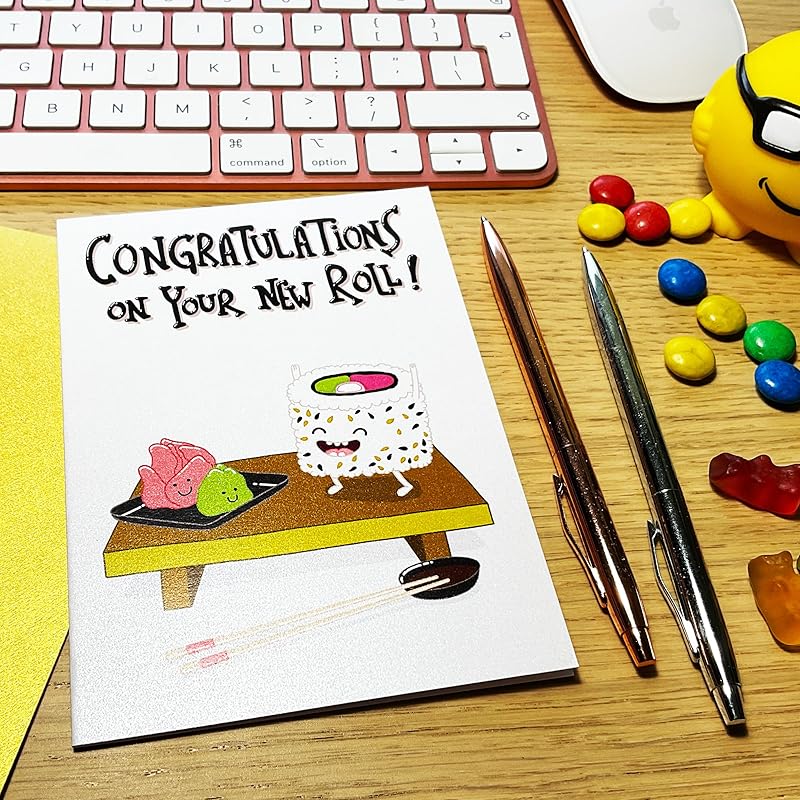 Congratulations on Your New Roll Card, Cute and Funny New or First Job Gift, Work or Office Promotion Congrats for Boss, Coworker, Colleague, Friend, Husband, Wife