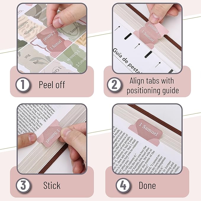 Mr. Pen- Spanish Bible Tabs, 75 Tabs, Boho Theme, Laminated Bible Tabs for Women and Men, Bible Tabs in Spanish, Bible Tabs Spanish, Bible Tabs for Study Bible, Bible Index Tabs, Mr Pen Bible Tabs