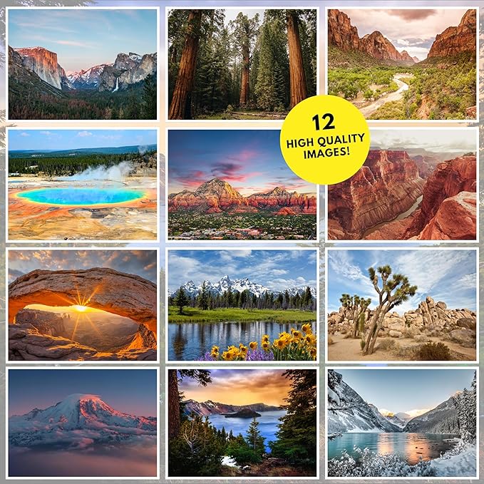 National Parks Calendar 2025 | 12" x 18" (Opened) 2025 for Easy Appointment Tracking & Scheduling | Home & Office Organization | Stunning Nature Photography of Iconic National Parks | Ideal for Outdoor Enthusiasts | 2025 Calendar Wall