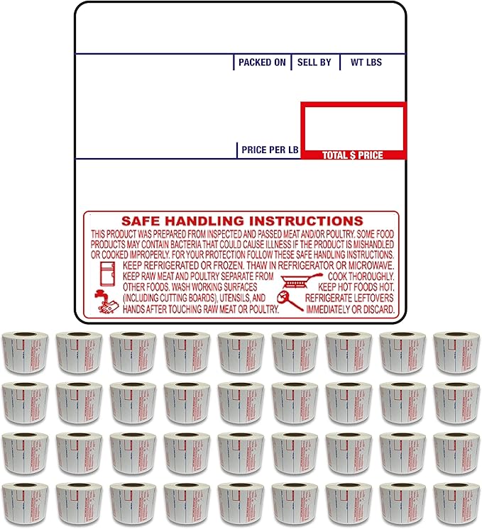 CAS LST-8040 Printing Scale Label, 58 x 60 mm, UPC/Safe, 36 Rolls per Case, CAS Scale Labels 8040, Guaranteed Quality, Try It!.
