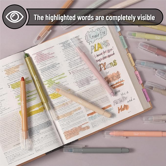Mr. Pen- Gel Highlighters, 16 Pack, Soft & Muted Colors, No Bleed Bible Markers