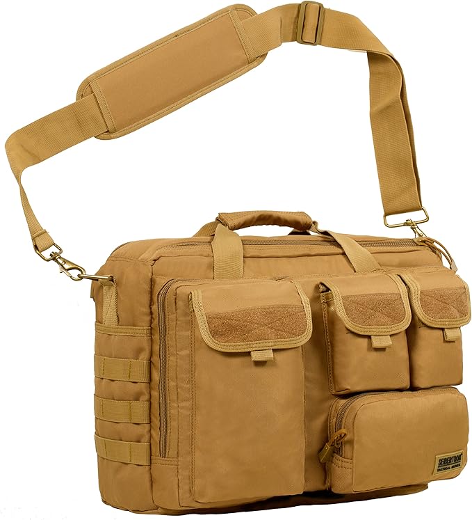 Seibertron Pro-Multifunction Shoulder Messenger Bag Fit for 14.1" Laptop Khaki