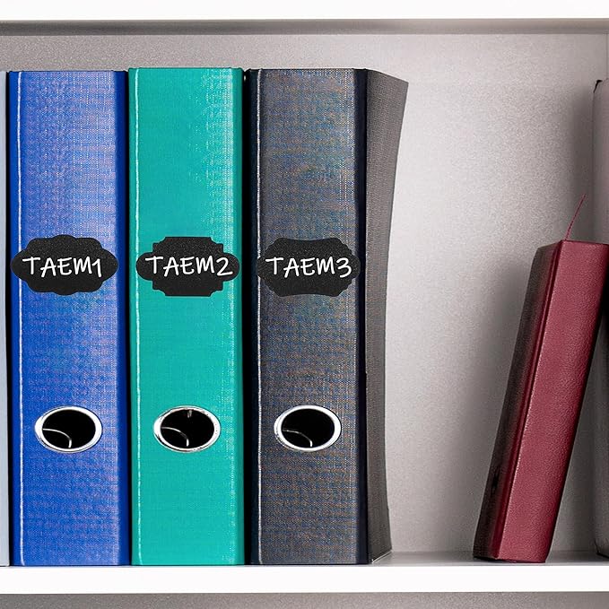 Mr. Pen- Chalkboard Labels, 150pcs, Assorted Shapes, White Chalk Marker & Small Towel, Sticker Labels for Storage, Bottle & Food Jars