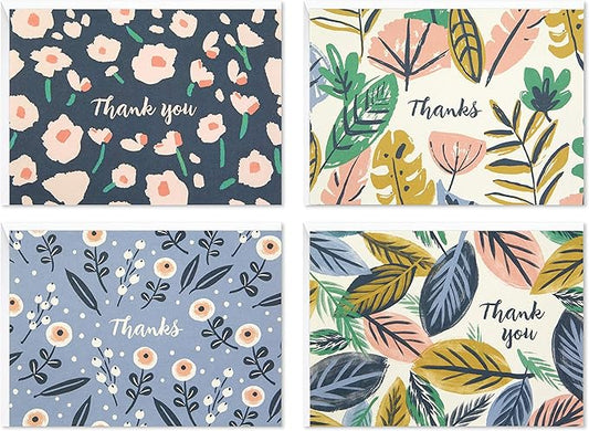 Hallmark Thank You Cards Assortment, Painted Florals (48 Cards with Envelopes for Baby Showers, Bridal Showers, Weddings, All Occasion)