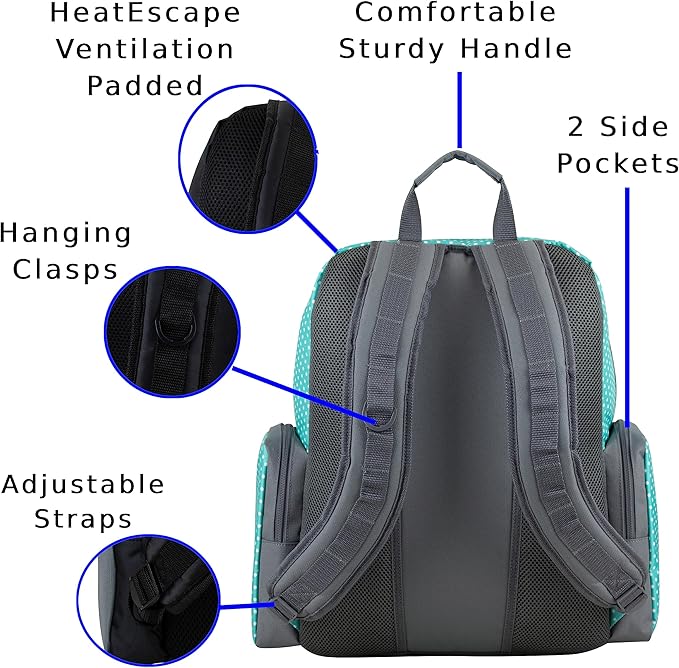 Eastsport Extra Large Backpack Expandable Oversized for Travel Hiking Work Camping Sports Outdoors with Drawstring Bag Mochila De Viaje Teeny Tiny Dots