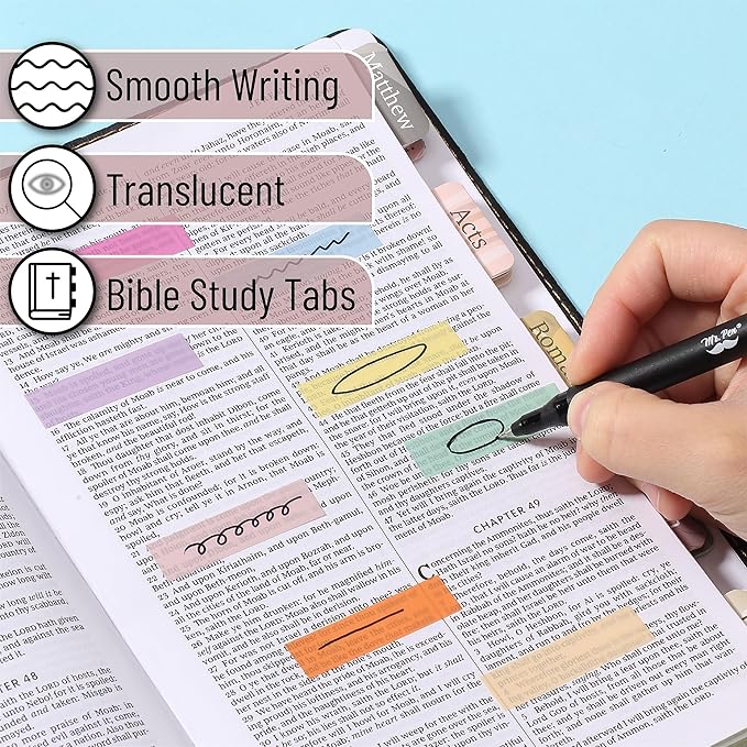 Mr. Pen- Colorful Book Tabs, 3200 Pcs, Transparent Sticky Tabs for Annotating Books, Page Markers