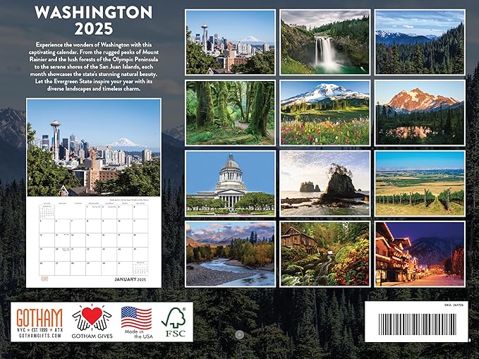 Washington State Calendar 2025 Monthly Wall