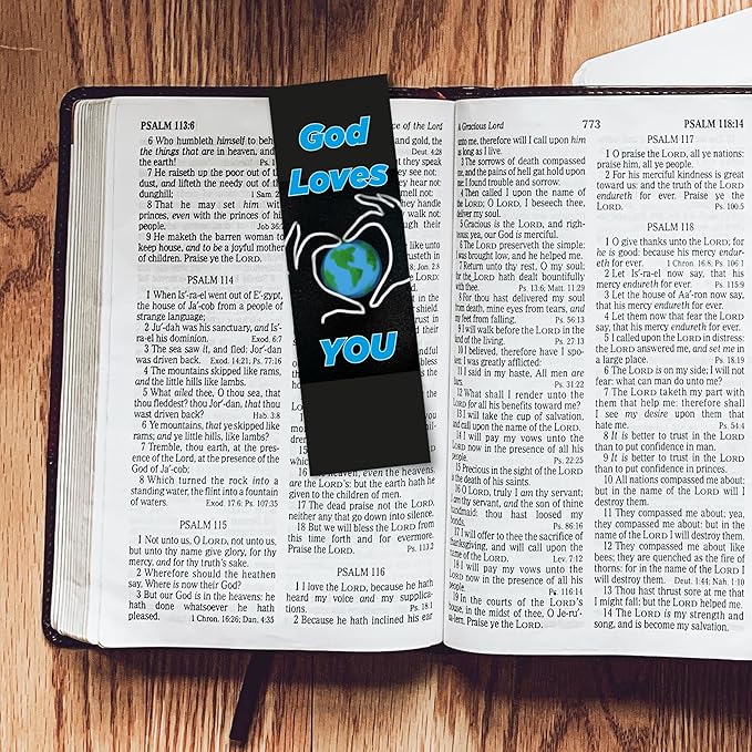 Children and Youth Bookmark, God Loves You, John 3:16, Pack of 25, Handouts for Classroom, Sunday School, and Bible Study
