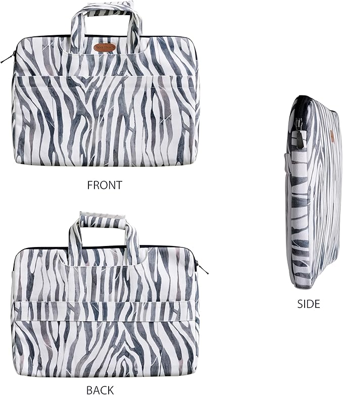 Maison d'Hermine Laptop Bag upto 15.6 inch Stain and water repellent Cotton canvas - Zebra